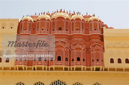 Low angle view of the facade of a palace, Hawa Mahal, Jaipur, Rajasthan, India