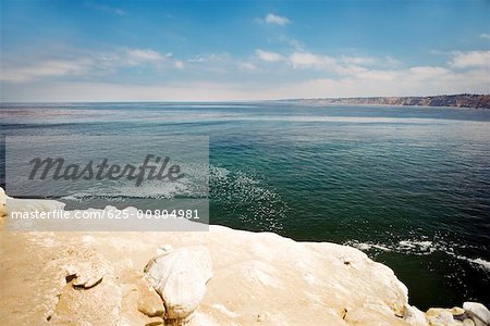 High angle view of a rock formation on a waterfront, La Jolla Reefs, San Diego, California, USA