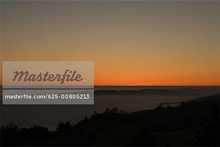 Panoramablick auf das Meer in der Abenddämmerung, Kalifornien, USA
