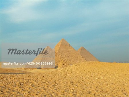 Pyramids on a landscape, Giza Pyramids, Giza, Cairo, Egypt