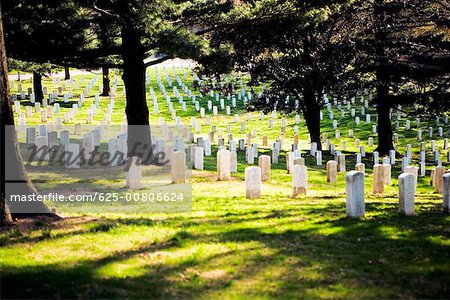 Pierres tombales dans un cimetière, le cimetière National d'Arlington, Arlington, Virginia, USA