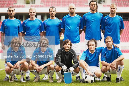 Football team in blue