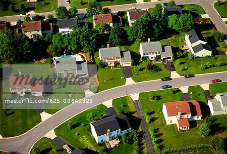 Vue aérienne du logement dans le Maryland