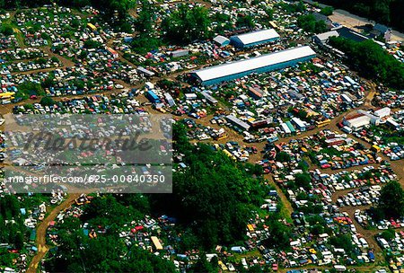 Aerial view of junk cars near Upper black Eddy , PA