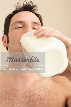 Man Drinking Milk