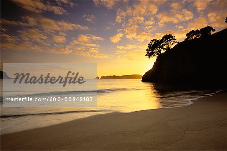 Beach at Sunrise, Coromandel Peninsula, New Zealand, North Island