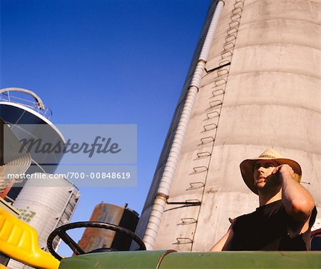 Farmer Using Cellular Phone