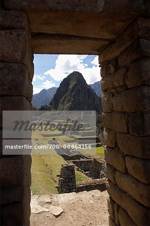 Looking Through Doorway at Machu Picchu, Peru Looking Through Doorway at Machu Picchu, Peru