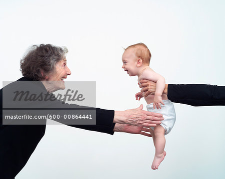Woman Reaching for Grandchild