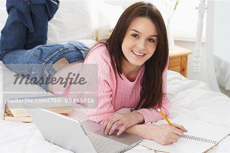 Woman Doing Homework