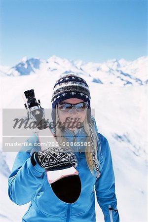 Portait of Woman with Skis