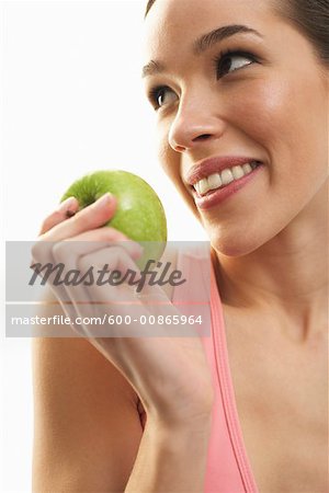 Woman Holding Apple