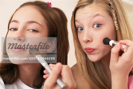 Girls Applying Make-up