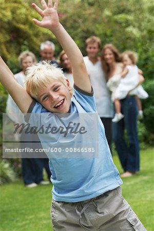 Portrait of Boy with Family