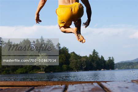 Man Jumping Off Deck