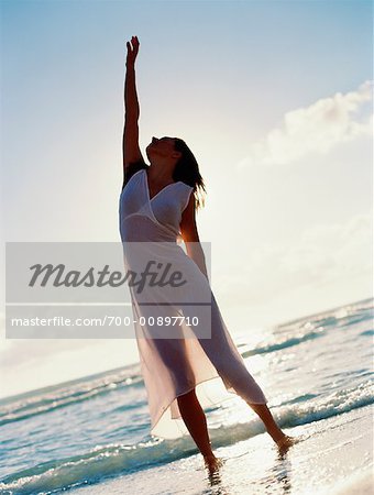 Woman on Beach, Miami, Florida, USA