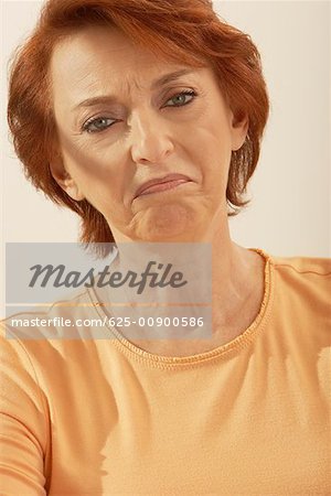 Portrait of a senior woman making a face