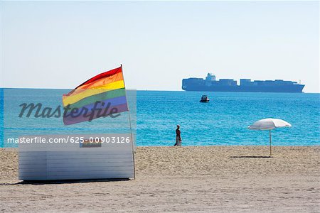 Cabane de plage sur la plage, à Miami, Floride, USA