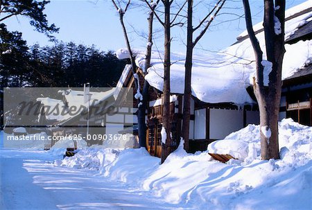 Maisons recouvertes de neige, Sapporo Japon
