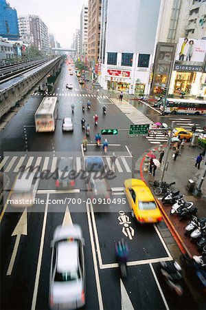 Vue d'ensemble du trafic citadin, Taipei, Taiwan