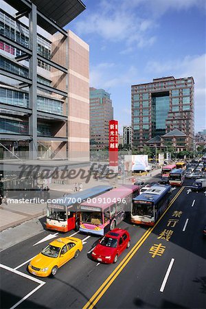 Vue d'ensemble du trafic citadin, Taipei, Taiwan