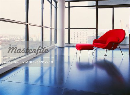 Red Chair in Office Building