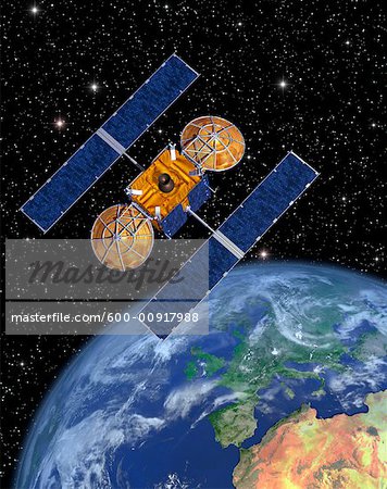 Satellite en orbite autour de la terre
