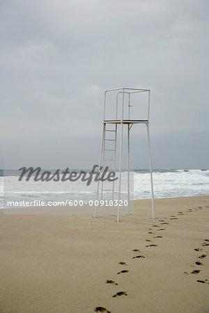 Lifeguard Chair on Beach, Canyamel, Majorca, Spain