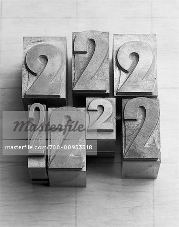 Numeral 2 Typesetting Blocks