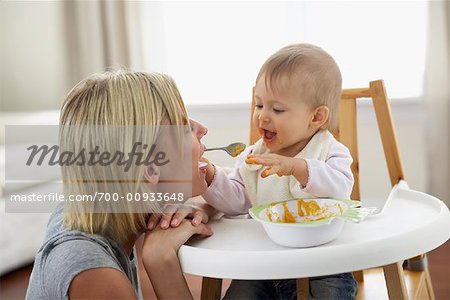 Fütterung Tochter Mutter