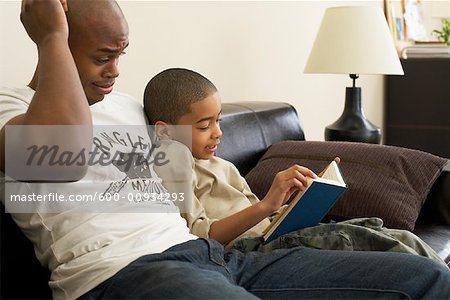 Father and Son Reading
