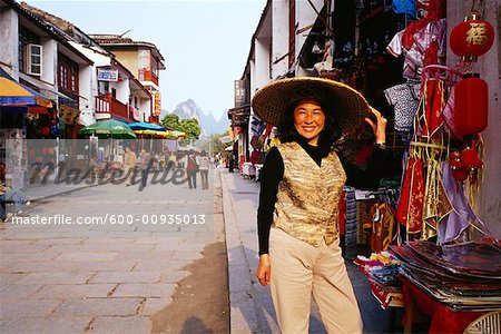 Portrait de touriste, Yangshou, Chine