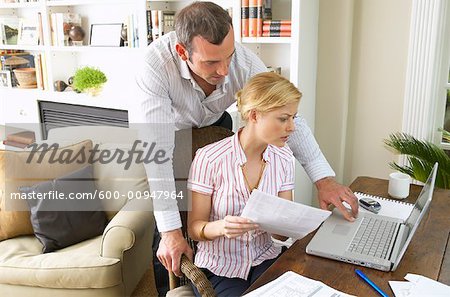 Couple Working in Home Office