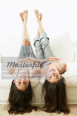 Girls Playing on Couch
