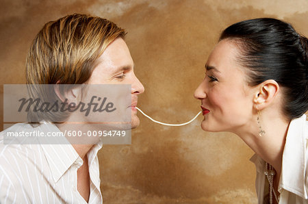 Couple Eating Pasta Couple Eating Pasta