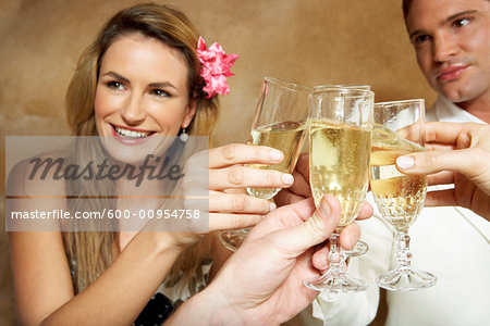 Group of People Drinking Champagne