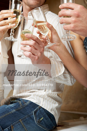 Group of People Drinking Champagne