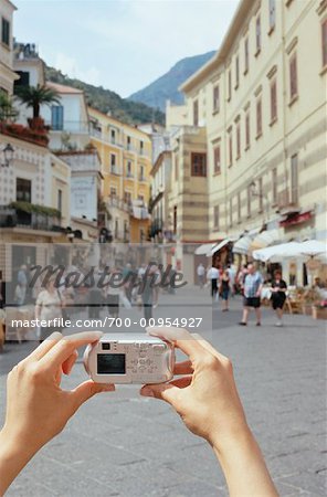 Personne qui prend des photos, Amalfi, Italie