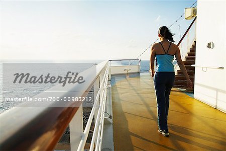 Woman Jogging on Cruise Ship