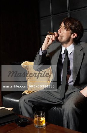 Man with Cigar and Liquor