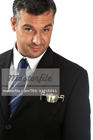 Businessman with Trophy in Pocket