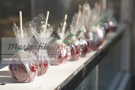 Zeile der Candy Apples