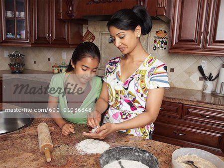 Mother and Daughter Cooking