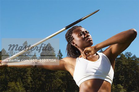 Portrait of Woman Holding Javelin