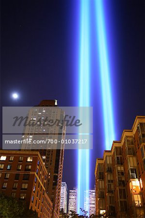 Leichte Denkmal des fünften Jahrestag von 9/11