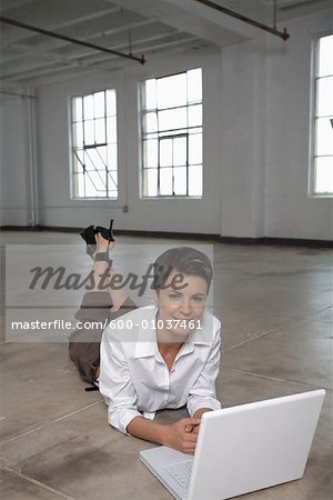 Portrait of Businesswoman using Laptop Computer