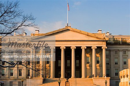 Facade of a government building, Washington DC, USA