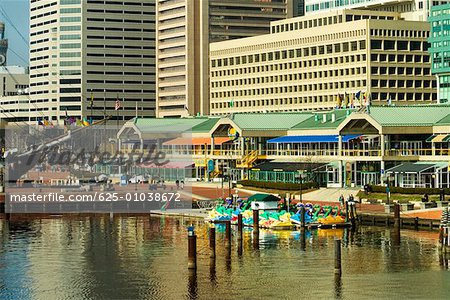 Buildings at the waterfront, Inner harbor, Baltimore, Maryland USA