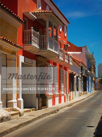 Buildings along a road, Cartagena Colombia