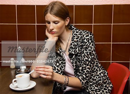 Portrait of Woman in Restaurant